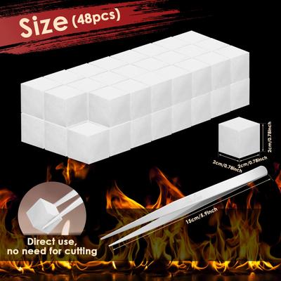 48PCS Ceramic Wool Wick for Tabletop Fire Pit Bioethanol Fireplace Sponge Ceramic Fiber Insulation Cotton Core