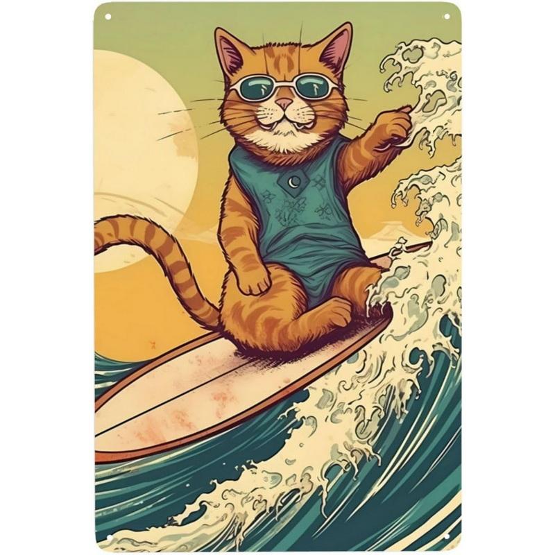 Cat Metal Tin Signs Baking Because Murder Is Wrong Wall Posters Plaque Vintage Iron Painting Decoration for Home Cafe Club Ba