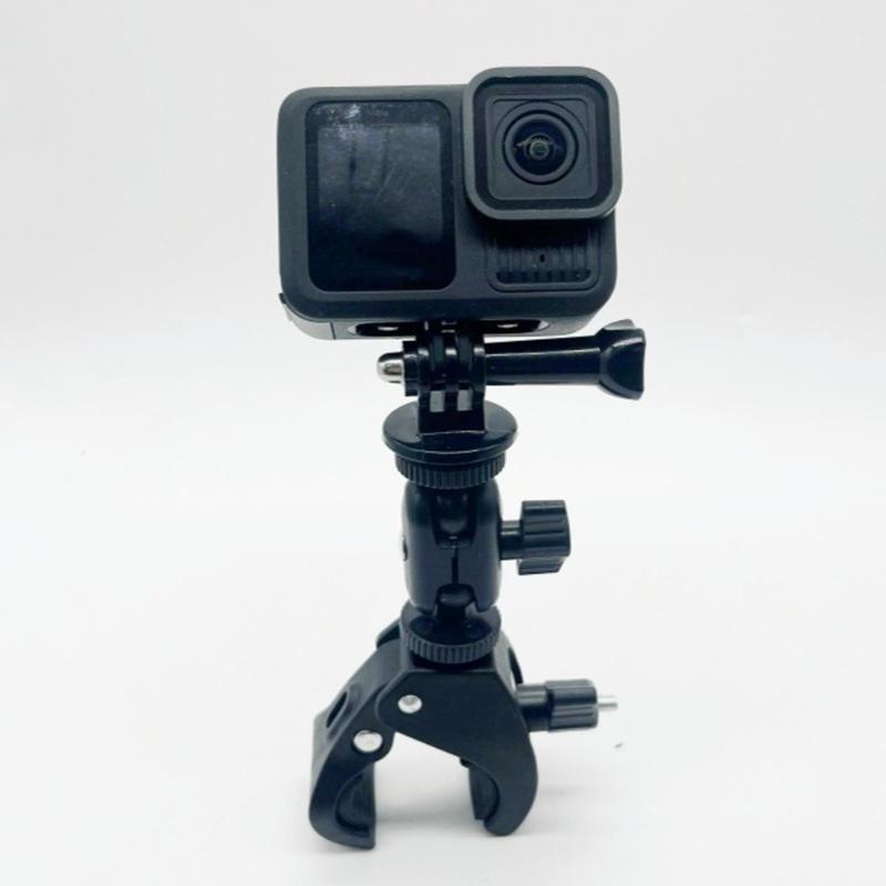 Universal 1/4Inch Screw Compatible Action Camera Holder for Action Cameras on Bikes Featuring Adjustable Rotation