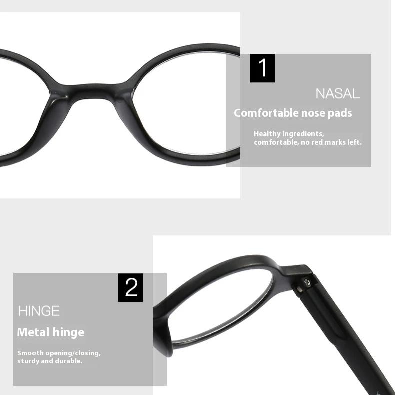 1 Set 6 Pcs High Quality Reading Glasses Oval Splicing Retro Style Far Sighted Glasses for Men Women