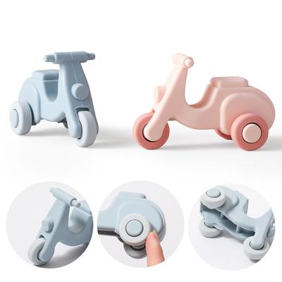 Baby Silicone Car Toys BPA Free Silicone Cartoon Electric Vehicle Teether Educational Montessori Toys For Children Teething Toys