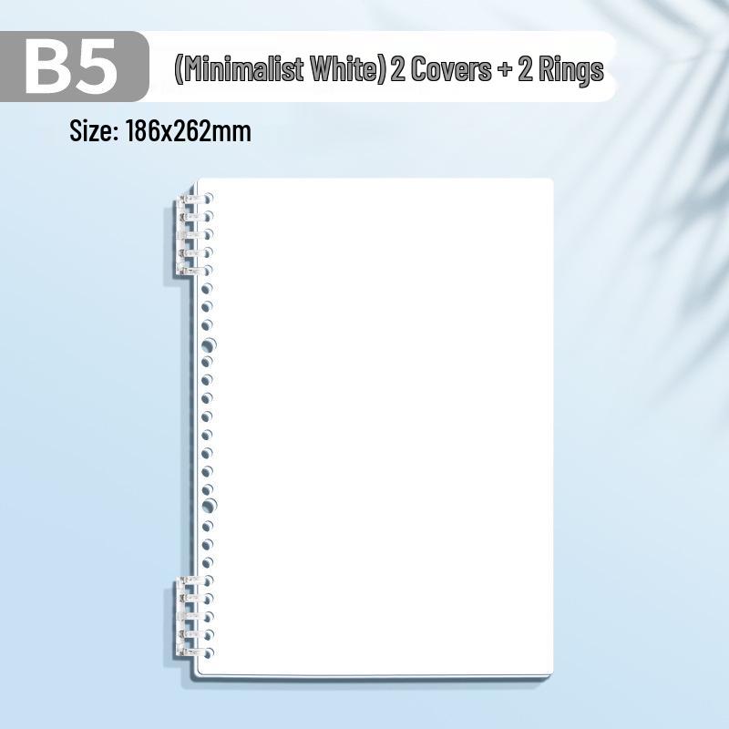 A4 Soft Cover Loose-Leaf Binder, B5 Ring Clip, Coil Binding, Hole-Punched, Notebook Shell (Ring Clips Sold Separately)