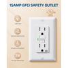 DEWENWILS 2 Pack 15 Amp GFCI Outlet, Self-Test GFI Receptacles with LED Indicator, Tamper Resistant & Weather Resistant, Wallplate and Screws