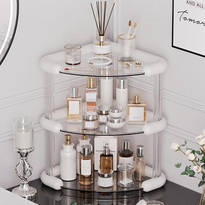 Desktop Corner Stand Multipurpose Simple Stylish Large Capacity 3 Tiers Corner Storage   for Bathroom Kitchen