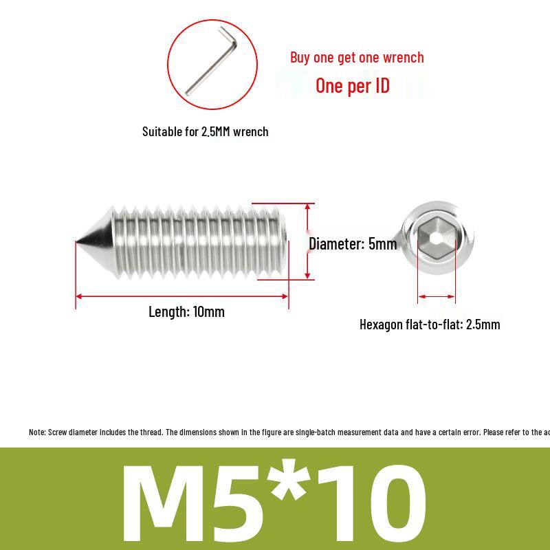 Stainless Steel Hex Socket Set Screws for Glass Door Handles and Room Lock Handles