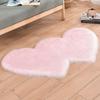 Double Heart Shape Carpets Soft Plush Doormat Floor Non Slip Rugs Living Room Sofa Plush Carpet Bedroom Cover Mattress
