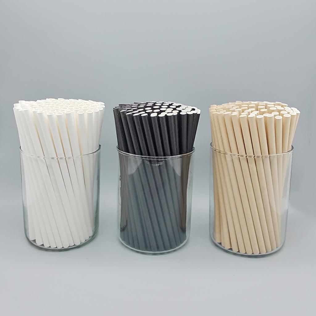100 Pcs Drinking Straws Compostable Biodegradable Straws 7.75 in Long Cocktail Straws Disposable Straws for Party Travel
