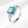 Cultivated 2 Carat Paraiba-Colored Imitation Ring for Women, Plated In 18K Gold.