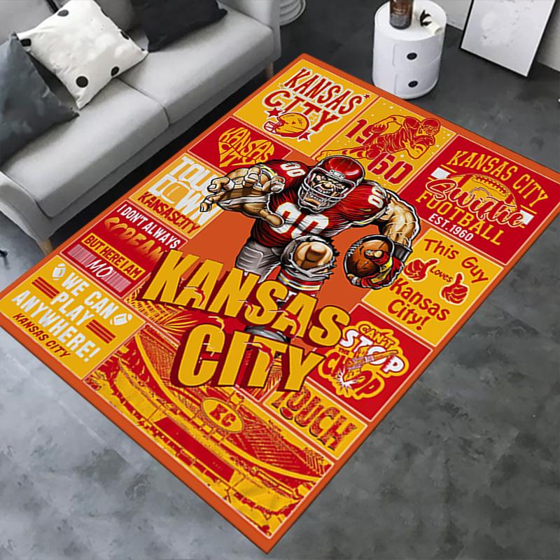 Büroteppich Kansas City Football Thema, Sofateppich, Stuhlmatte Schutz