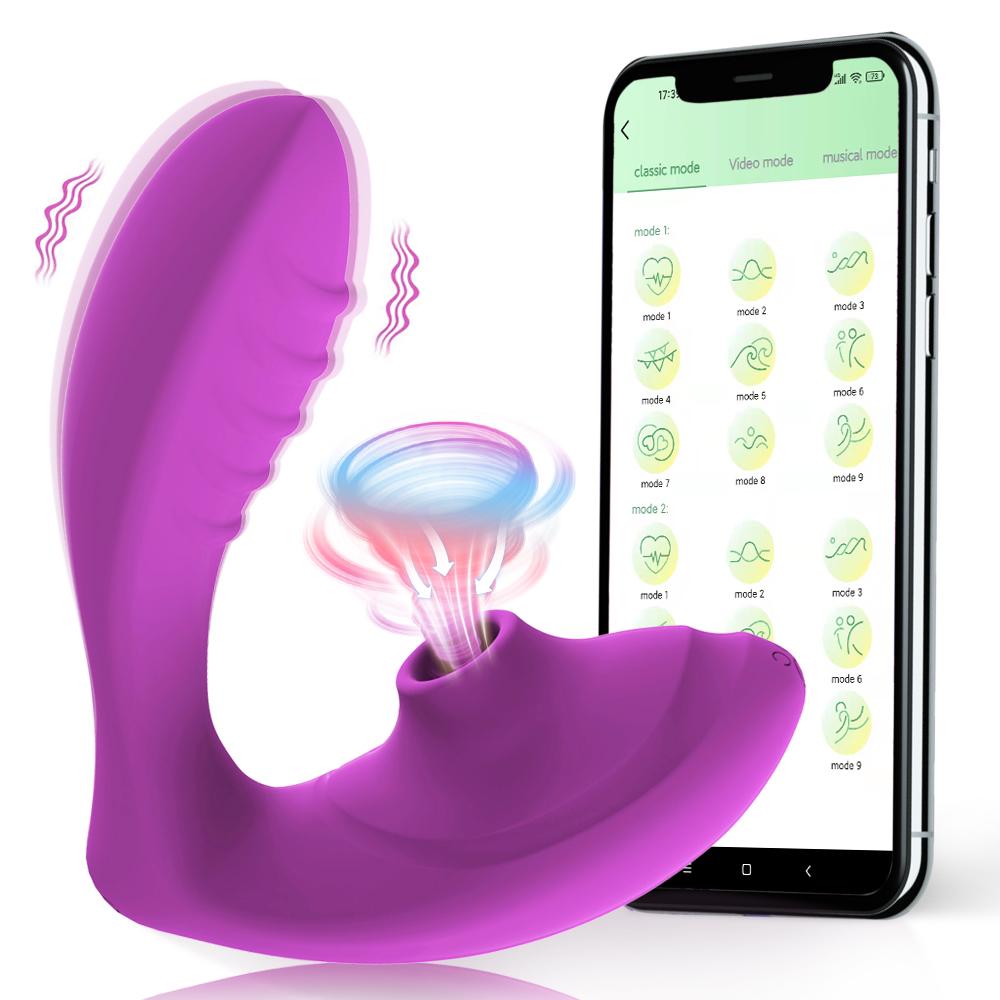 2 In 1 Stimulation Vibrator App Control With 10 Sucking Vibrating Modes For Women Clit G Spot Massage Stimulator Adult Sex Toy