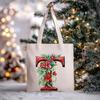 Christmas letter flower print niche trend tote bag shoulder bag
