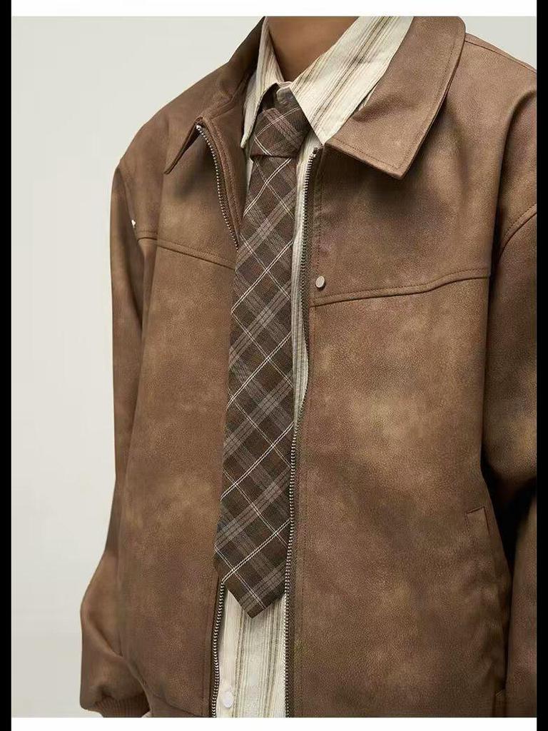 American Retro Distressed Men's Jacket, 2024 Spring/Autumn Collection - Trendy, Loose, and Versatile