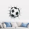 3D Breaking Through Wall Crack Soccer Football PVC Wall Sticker Self-Adhesive Removable for Kids Room Living Room Bedroom Sports Home Decor Art