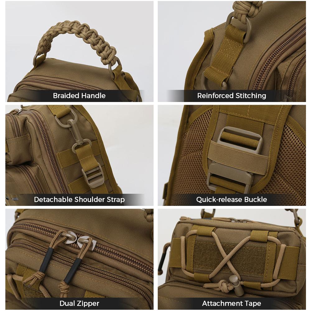 Fishing Sling Bag Fishing Tackle Storage Bag Tool Bag for Fishing Hiking Hunting Camping