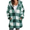 Wintermäntel Damen Polarfleece Langarm Oberbekleidung Locker Tasche Reißverschluss Kapuze Mode Streetwear Herbst Winter Übermantel