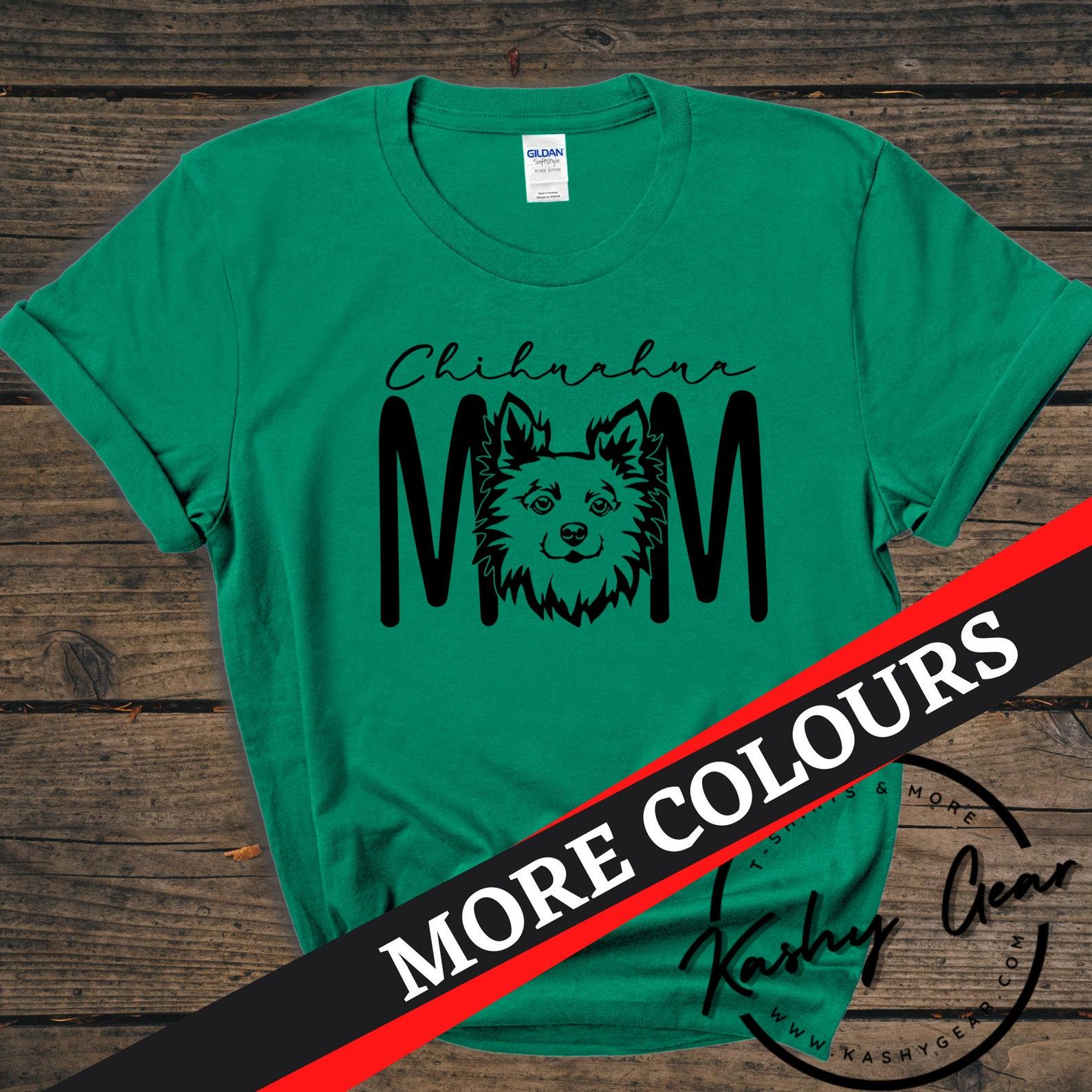 Chihuahua Mom Shirt | Long Haired Chihuahua Dog TShirt | Dog Mom Parent Tee | Christmas Gift For Dog Lovers T Shirt XL