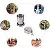 Stainless Steel Folding Cup Camping Mug Portable Outdoor Travel Collapsible Cup with Keychain
