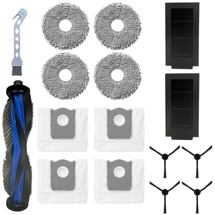 Pack accessoires pour Ecovacs Deebot T50 Omni/T50 Pro Omni/T50 Max Pro Omni - Filtre/Sac/Lingette/Brosse/Rouleau Phonillico®