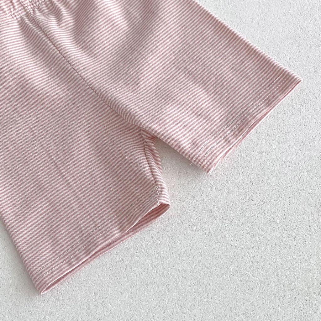 Short-Sleeve Heart T-Shirt & Striped Shorts Set