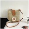 2025 summer new straw bag mobile phone bag messenger bag fashion foreign style niche woven bag