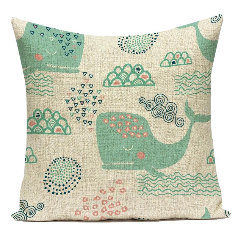 Cute Cartoon Lovely Animal Ocean Fish Octopus Polyester Sofa Home Pillows Cushion Cover For Living Room Decoration Pillowcase
