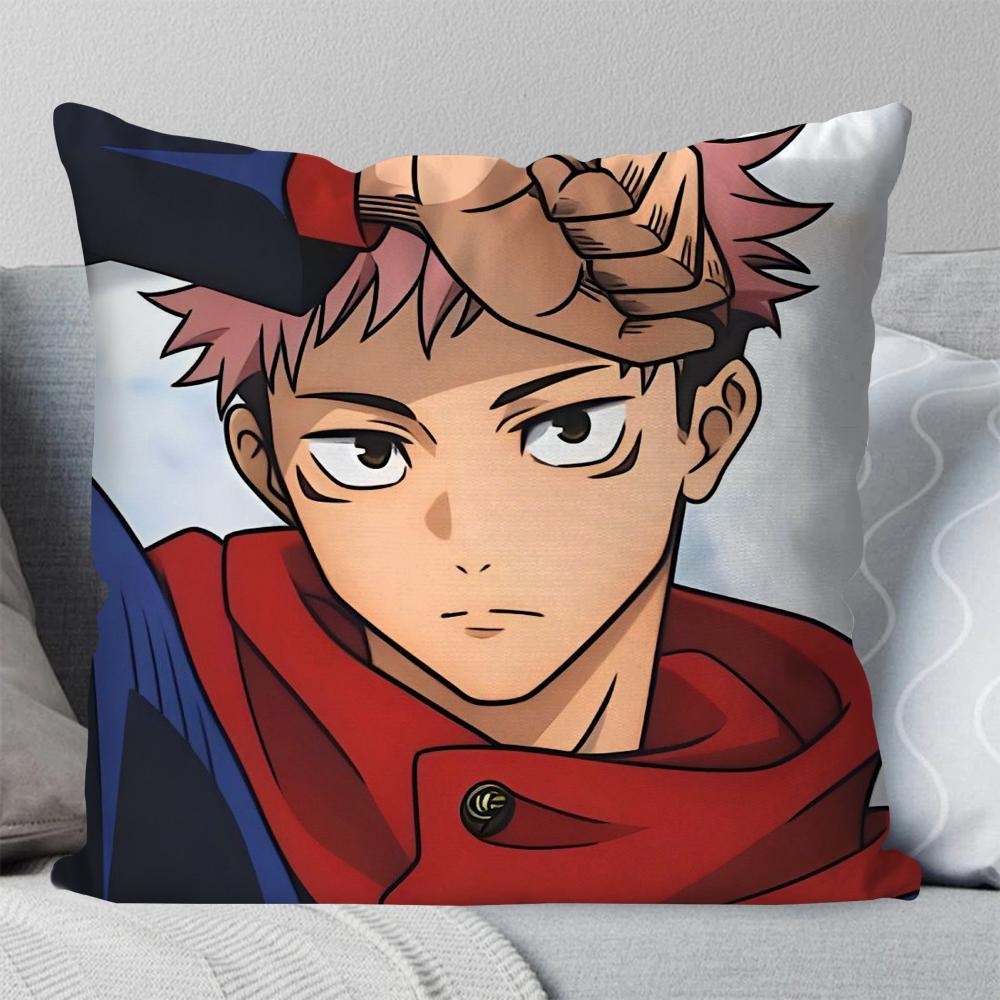Itadori Yuji Animation Jujutsu Kaisen Pillow Case Square Pillow Bedroom Sofa Leisure ComfortCarLiving Room Home Decoration 40X40