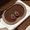 Xuanxue Wangcai Zircon Gourd Red New Year's Earrings Earrings Women's 2026 New Popular Light Luxury Premium Sense Earrings
