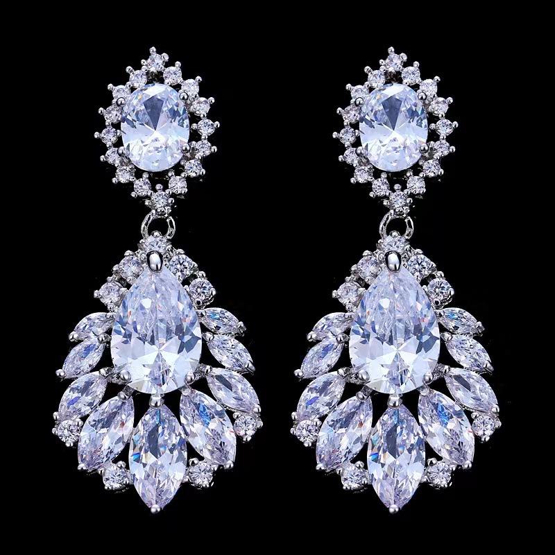 Earrings Femininity Personality Simple Campus Internet celebrity Versatile Banquet Party Earrings Tassel Zircon