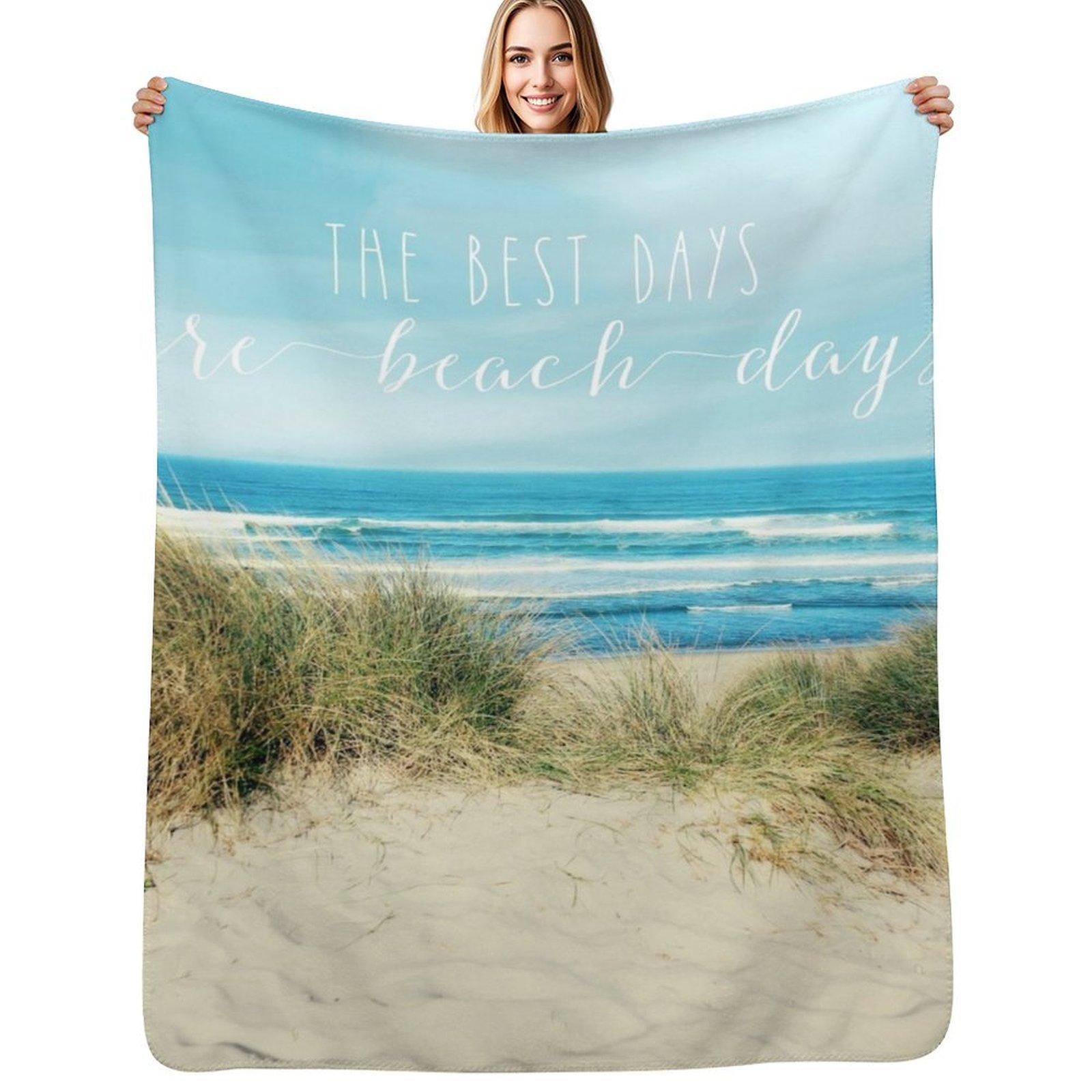 The best days are beach days Throw Blanket Breathable Lightweight Blanket for Adults Kids 102x76cm(40x30in)