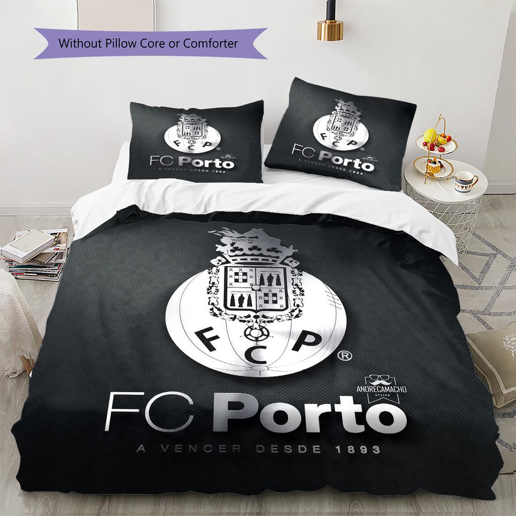Futebol Clube do Porto Pattern Bedding Quilt Set  Home Decoration  Gift (1 * duvet cover + 2 * pillowcase  without core)