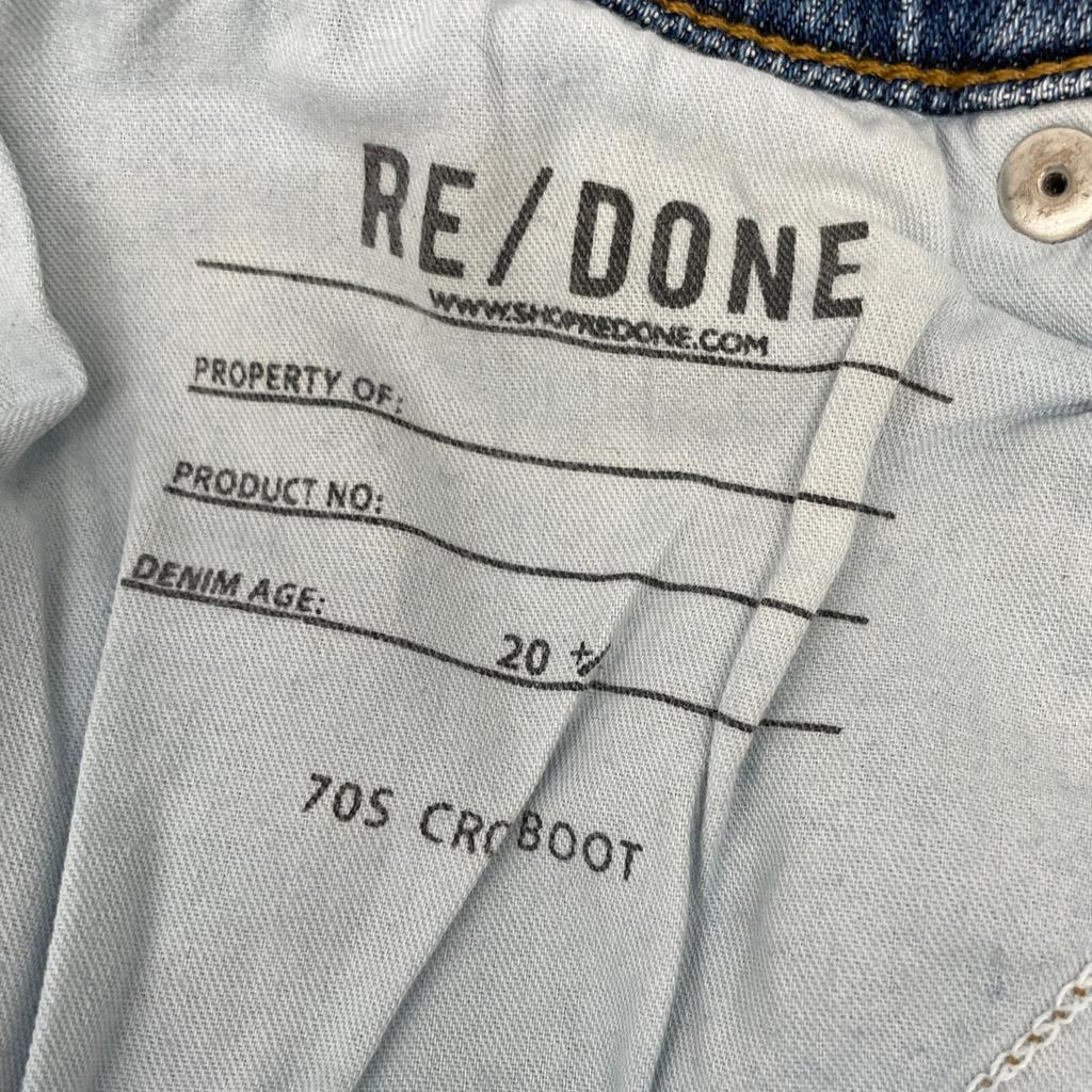 RE/DONE 70S Cropped Boot Cut Denim Pants Bottoms 25 blueUsed