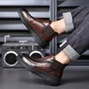 Men's Chelsea Martin Retro Leather Ankle Boots - British Style Mid-Top for Autumn/Winter