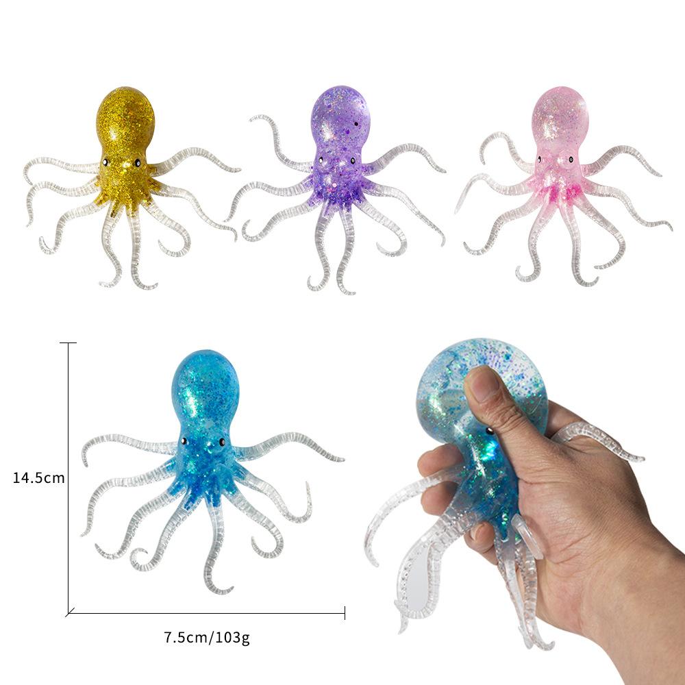 1Pcs New Octopus Squishy Kneading Music Adult Stress Relief Squeeze Sensory Toys Decompression Simulation Jellyfish Party Gift