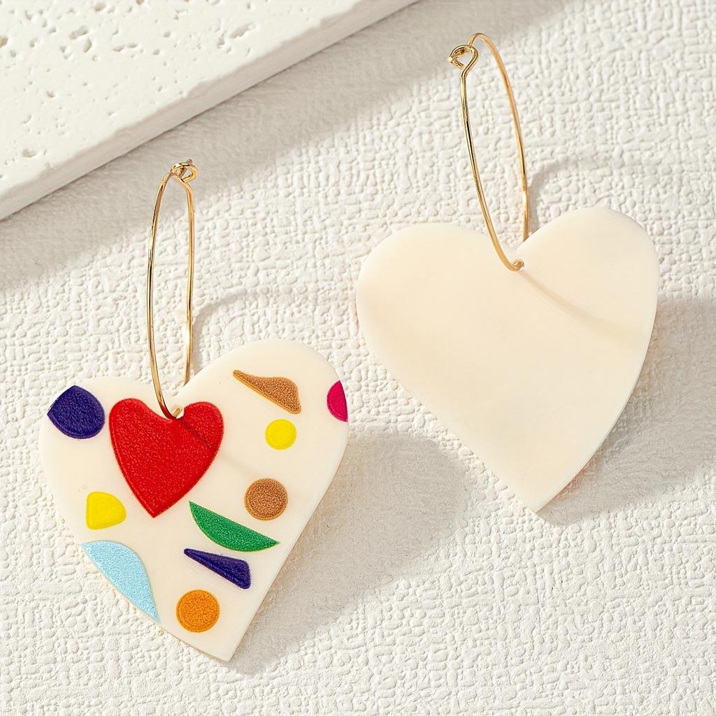 Dopamine Love Earrings Niche Earrings Colorful Sweet Valentine's Day Gifts