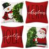 Santa Claus Christmas Snowman Pillow Cover Home Decoration Cushion Sofa Cushion Cover