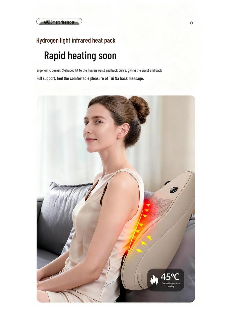 AUX Multifunctional Electric Neck, Back, and Shoulder Massager Pillow