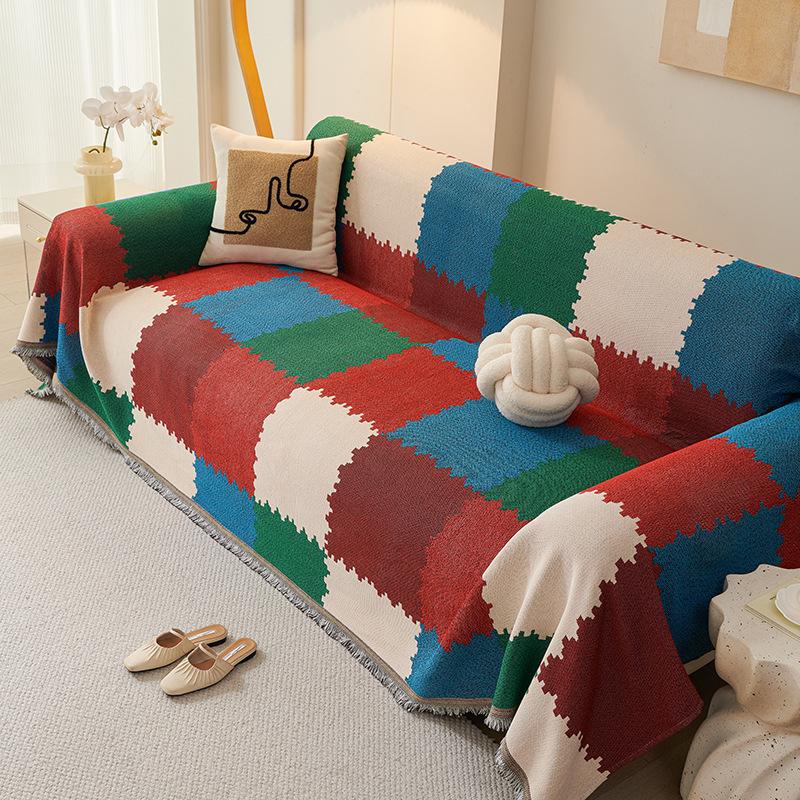 

Скандинавский стиль, взрывной хит, ручной работы, подушка для дивана, цельное покрывало на весь диван, ткань для дивана, устойчивая к кошачьим когтям и нескользящая 90*90cm