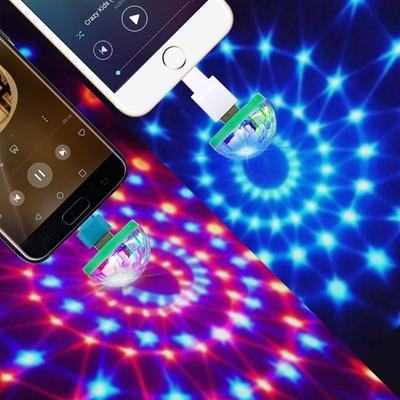 Mini Disco Light Przenośne domowe oświetlenie imprezowe DC 5V Disco Ball Led Phone Oświetlenie USB