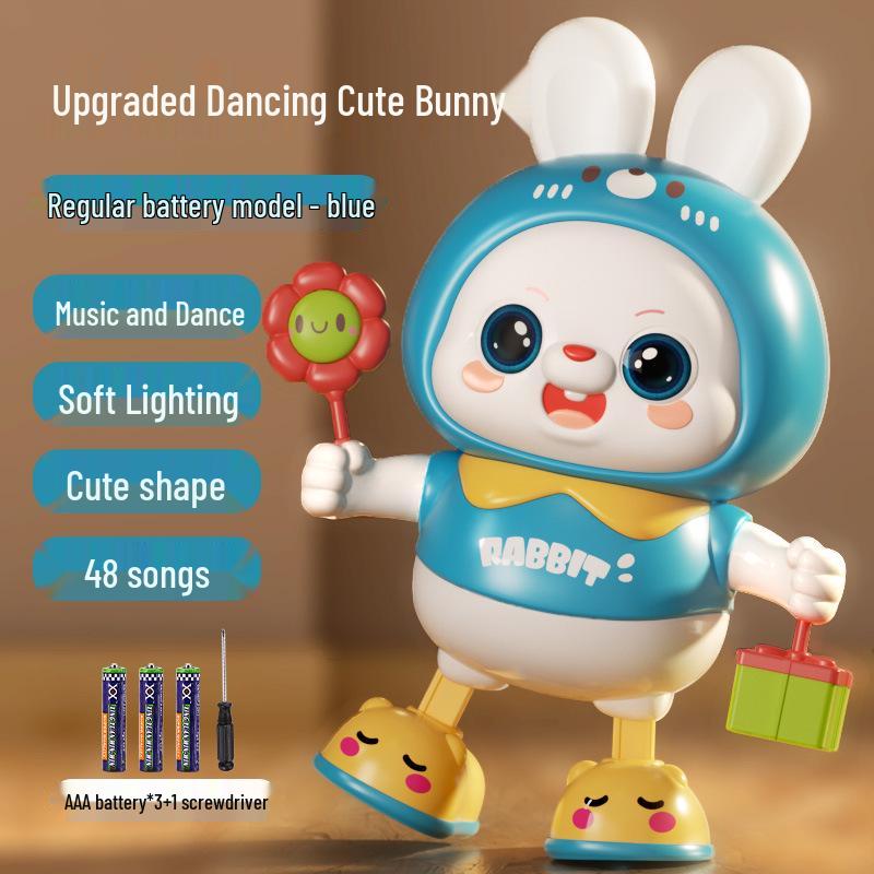 Jouet Lapin Dansant Électrique pour Bébés: Encourage à Soulever, Rouler, Ramper avec Son et Mouvement
