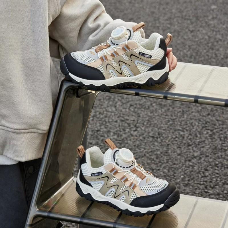 Youth Style Shoes Boys Breathable Mesh Sneakers 2026 Outdoor Hiking Casual Shoes Anti-Slip Rubber Sole Kids Footwear