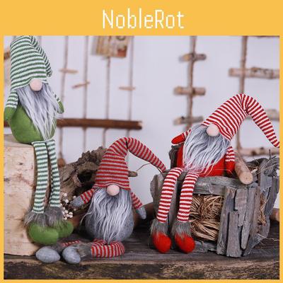 Entzückender gestreifter Hut Hängende beinlose gesichtslose Puppenfigur für festliche Weihnachtsdekoration