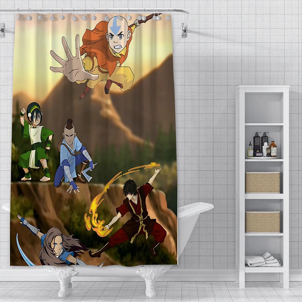 Classic Anime Avatar The Last Airbender Shower Curtain Waterproof Polyester Fabric Paint Bath Curtain Bathroom Decor Curtain