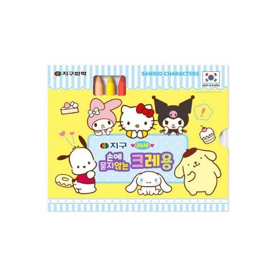 globe chemical Sanrio Characters Wash-Free Crayons (12 Colors / 24 Colors)