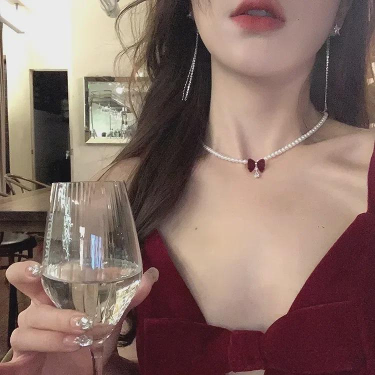 French Retro Double-Layer Pearl & Millet Bead Choker Necklace