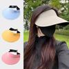 Foldable Seamless Visor Cap Sun Protection Summer Sun Hat Simple Women Sun Hat  Outdoor Sport Cap