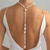 Einzigartiges Barockperlen Halsketten-Accessoire Lange Länge Rückenfreies Outfit Schmuck für Formelle und Lässige Outfits