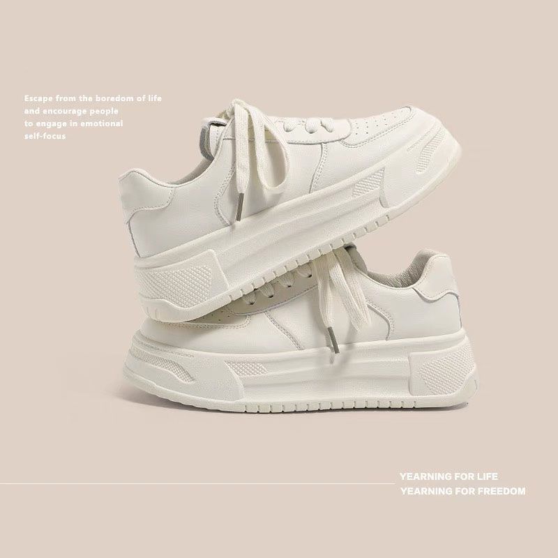 Original Little White Shoes Women's Autumn New Student Versatile Round Head Platform Big Head Shoes Niche Board Shoes