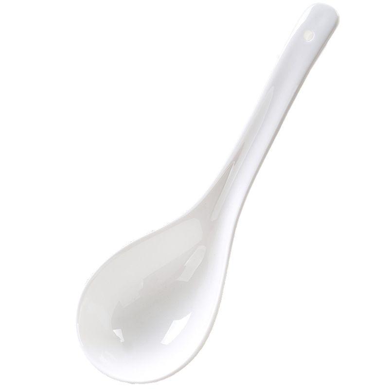 Tangshan Bone China Long Handle Soup Spoon - Ceramic Tableware Ladle Spoon