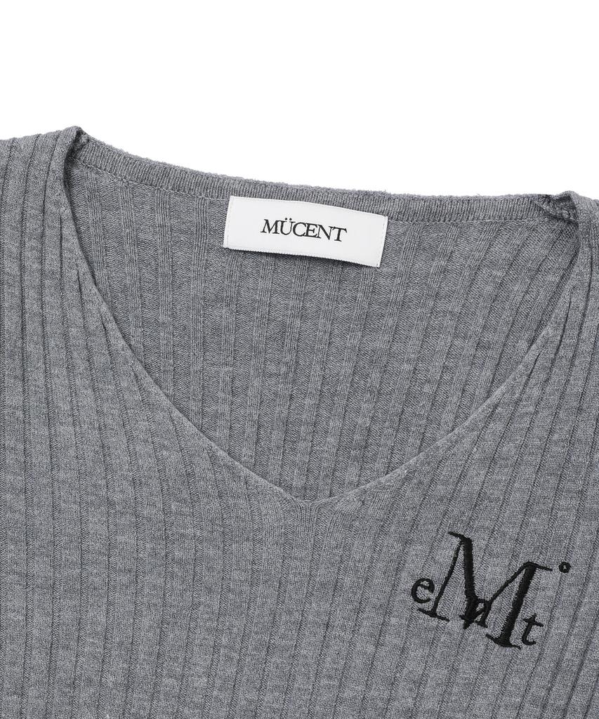 MUCENT Sharon V-Neck Crop Ribbed Knit (3 Colors)