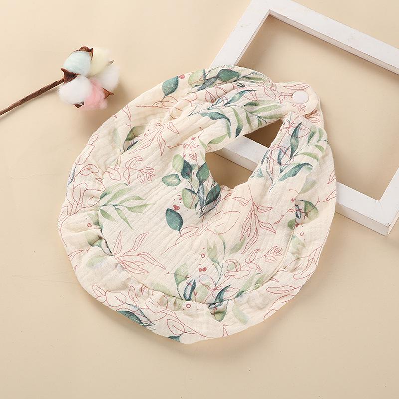 Cherry Rainbow Ruffle Edge Pure Cotton Baby Bib